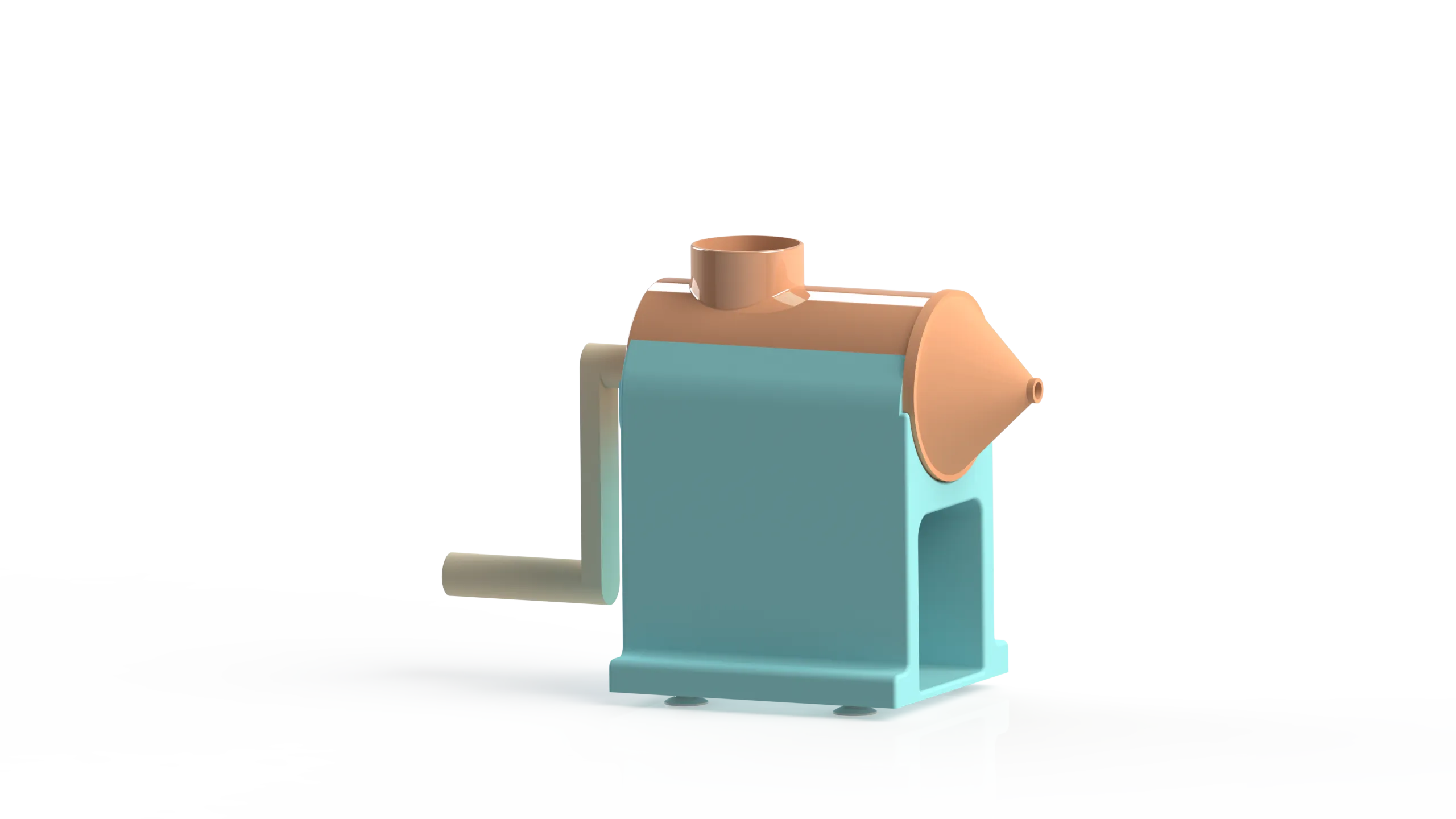 Render of 3D model of an auger fruit juicer