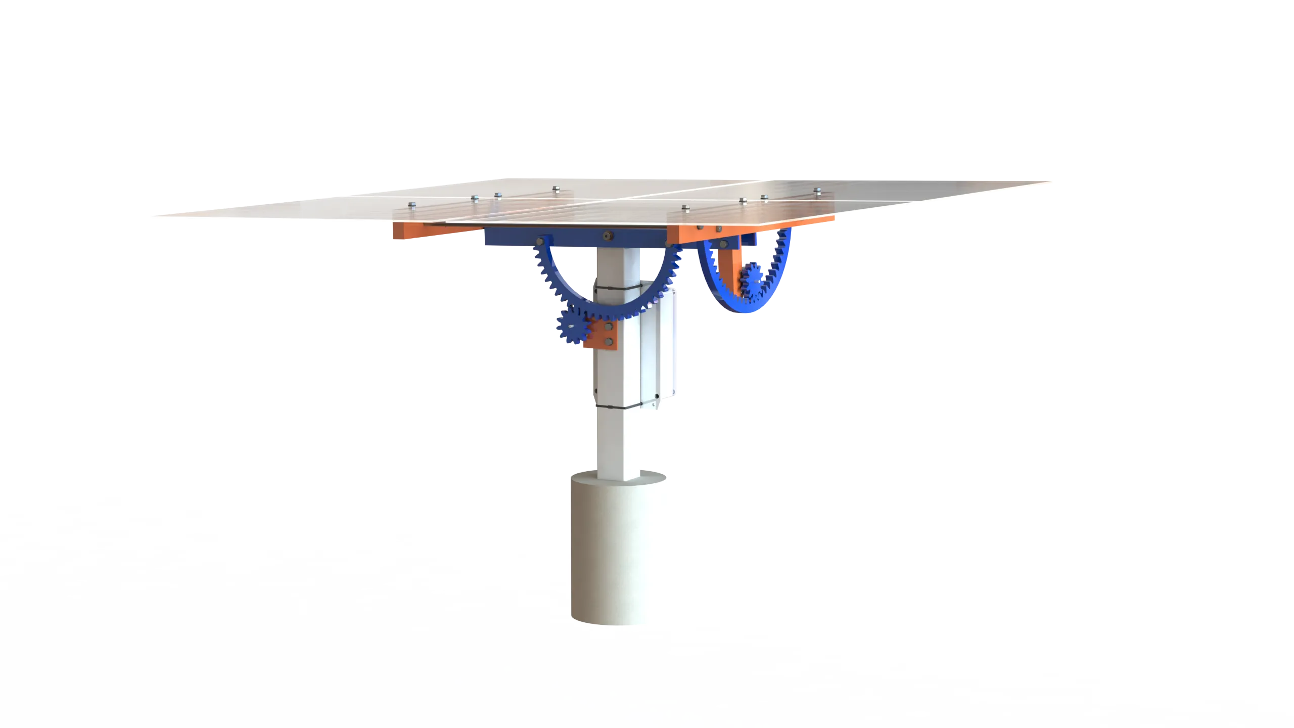 Render of 3D model of a heliostat module